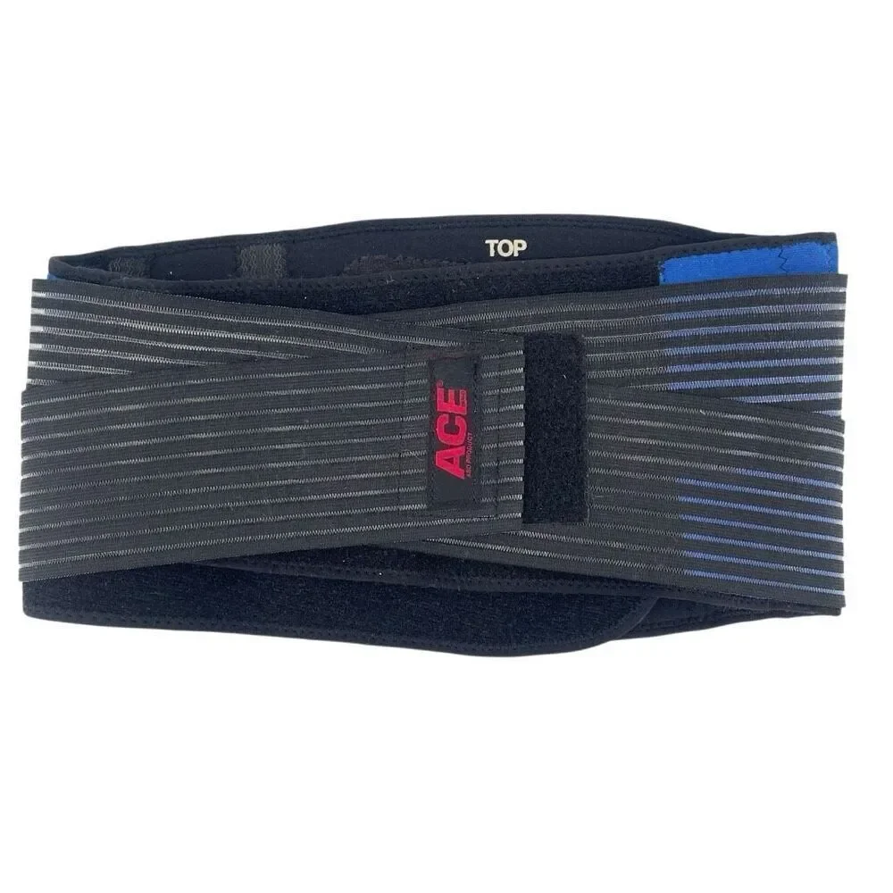 ACE Deluxe Back Stabilizer Black/Blue Unisex L/XL | Dual Strap Support Brace